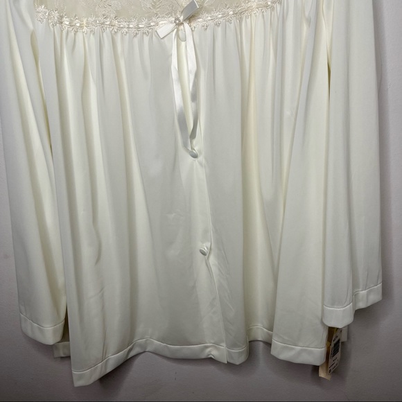 VINTAGE VANITY FAIR Dead Stock Satin Sheer Night Long Sleeve Sleep Shirt - Picture 8 of 12